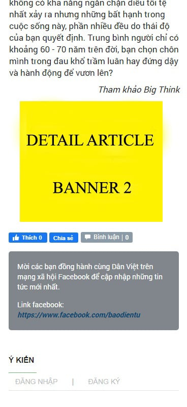 demo quảng cáo trang chủ - Dân Việt